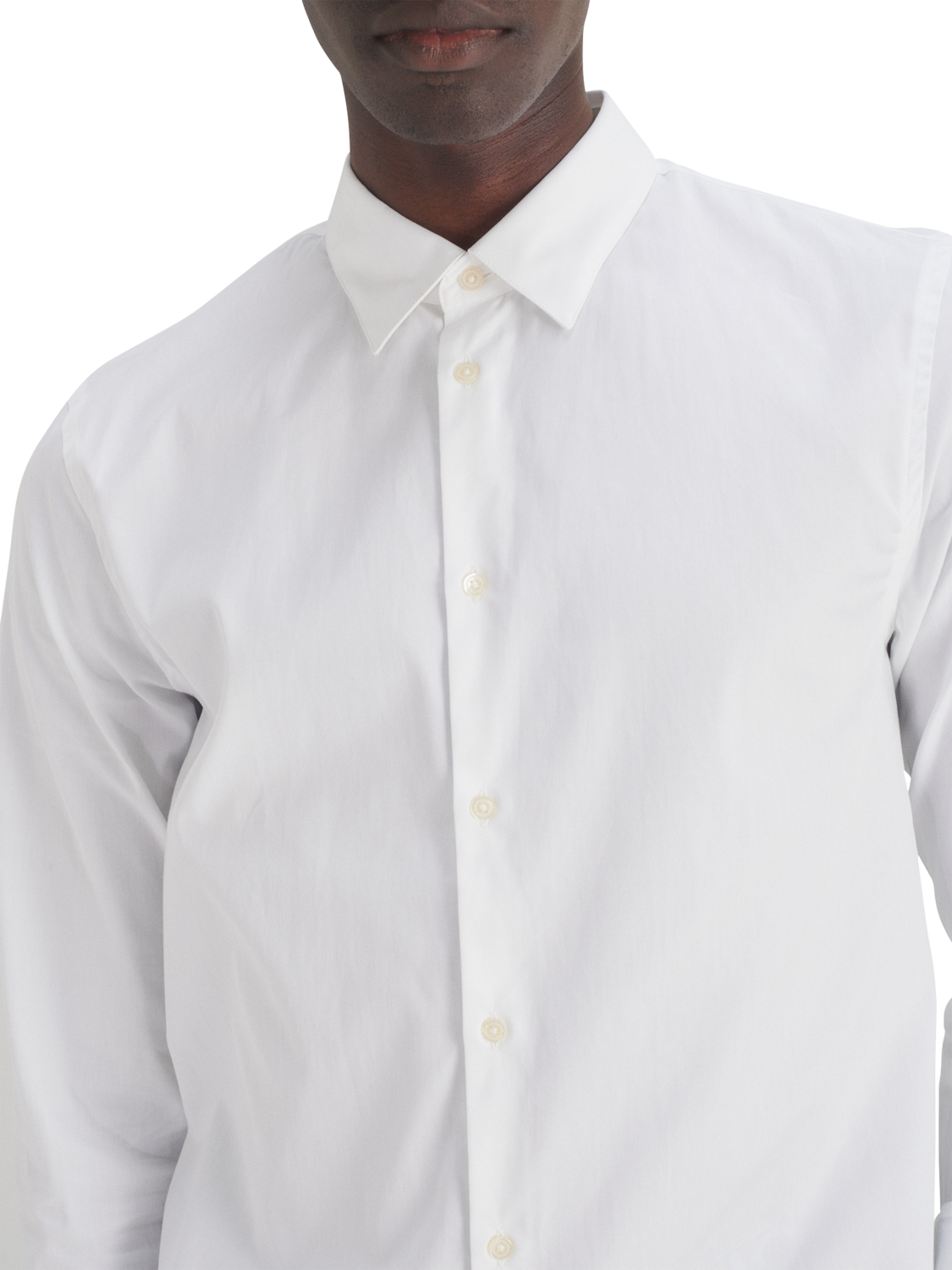 Product image 4 of 5, which shows Maison Standards Peter Cotton Slim Fit Poplin Shirt, White, S