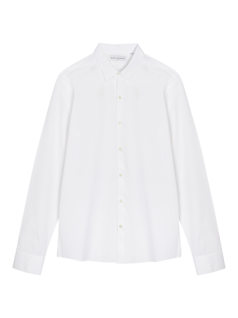 Product image 5 of 5, which shows Maison Standards Peter Cotton Slim Fit Poplin Shirt, White, S