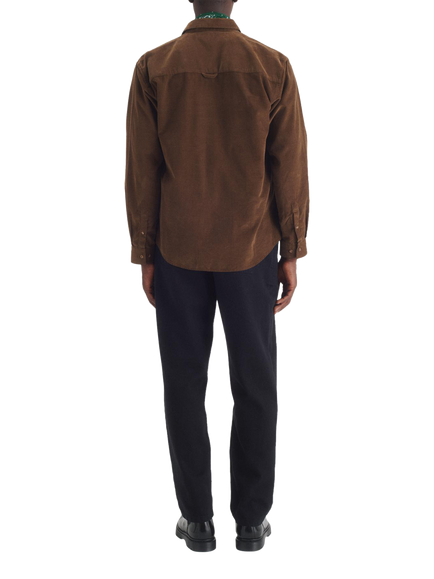 Maison Standards Soho Cotton Velvet Shirt - view 2, Brown