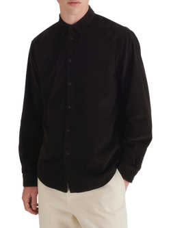 Maison Standards Cotton Regular Fit Soho Velvet Shirt, Dark Chocolate, Dark Chocolate