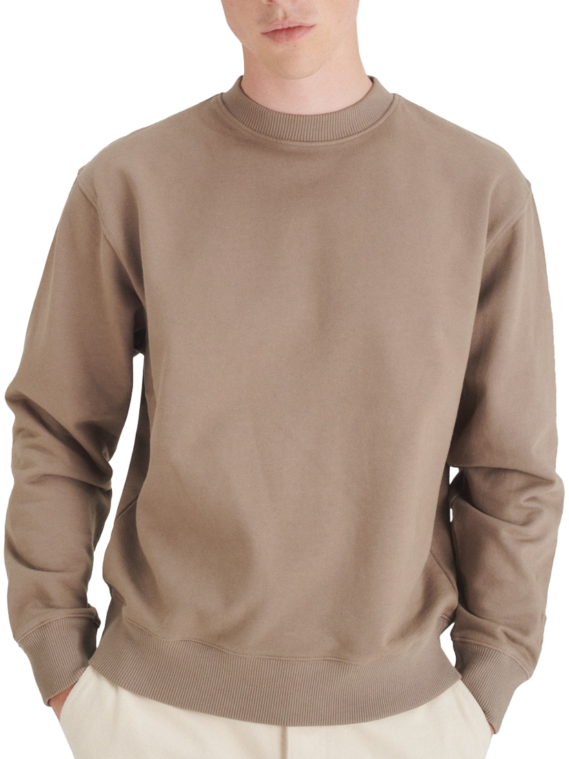 Product image 1 of 6, which shows Maison Standards Harlem Cotton Crew Neck Sweatshirt, Hazelnut, S