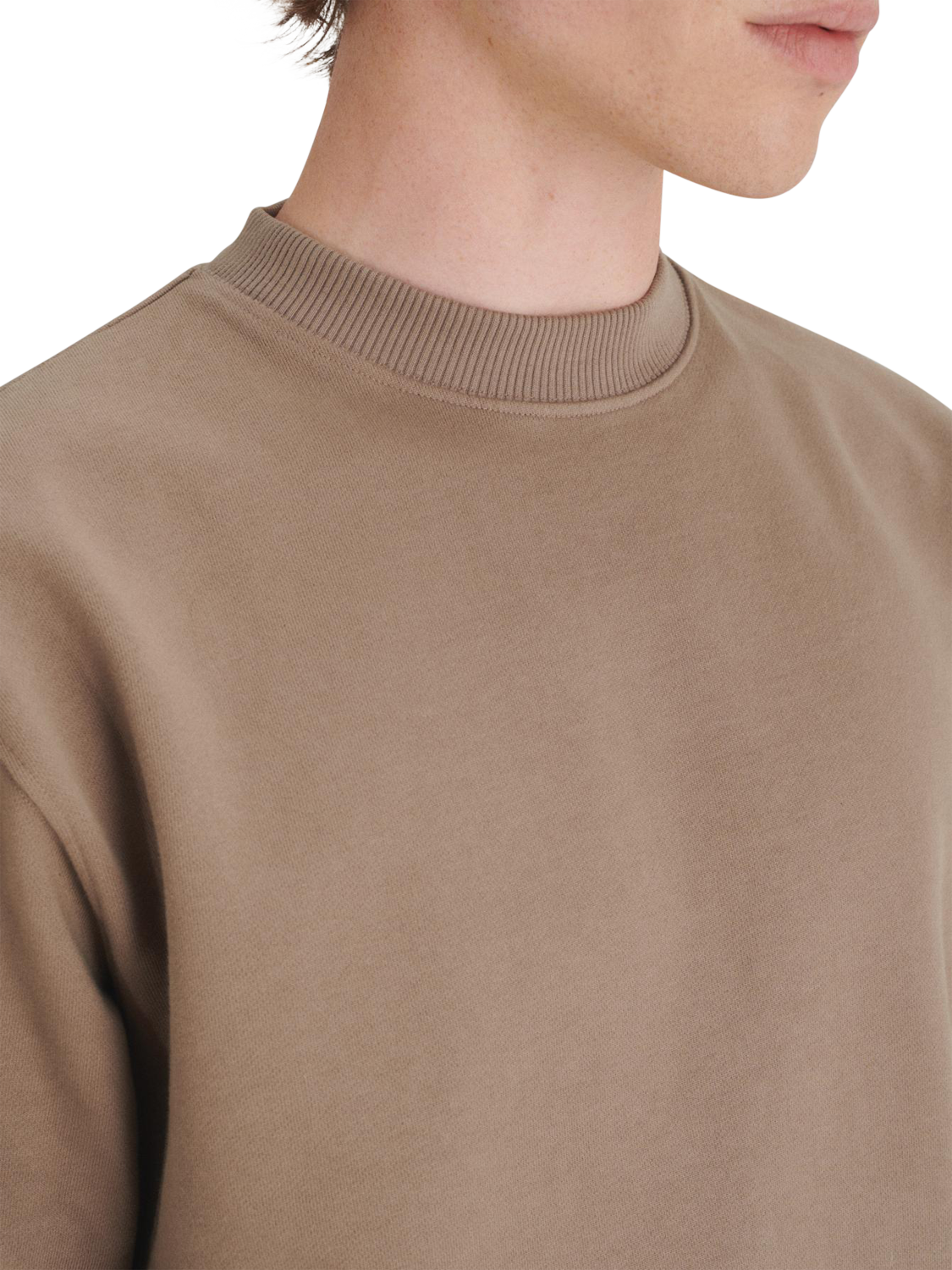 Product image 3 of 6, which shows Maison Standards Harlem Cotton Crew Neck Sweatshirt, Hazelnut, S