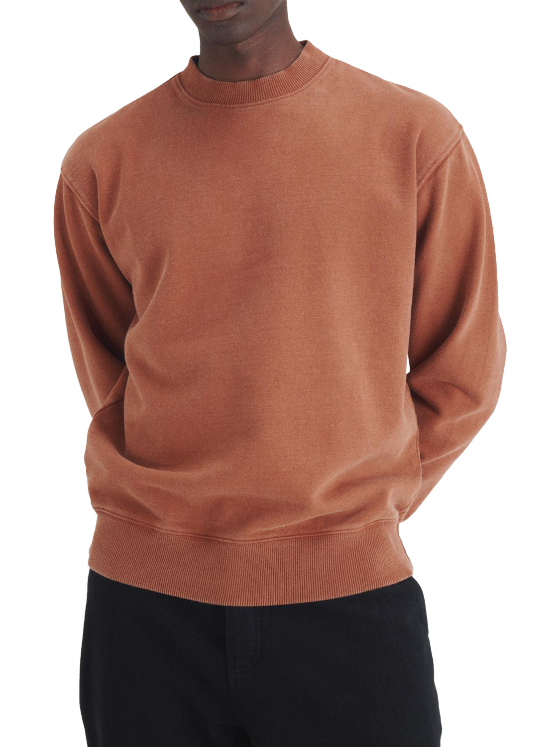 Product image 1 of 7, which shows Maison Standards Harlem Cotton Crew Neck Sweatshirt, Mahogany, S