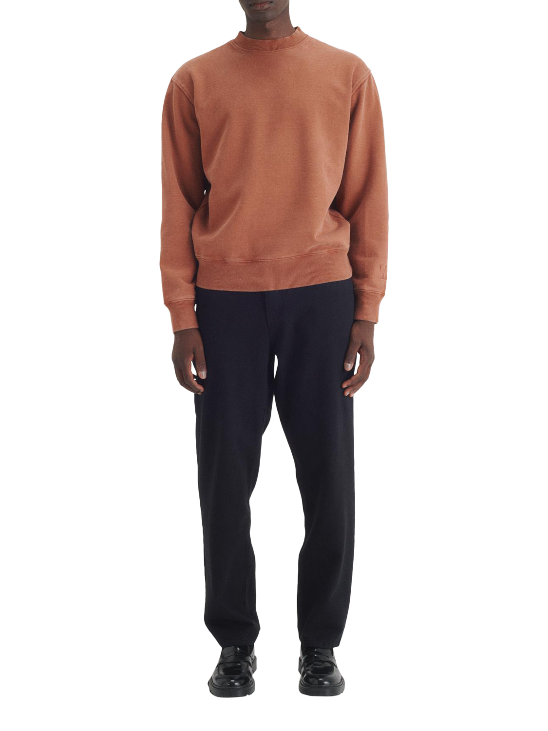 Product image 3 of 7, which shows Maison Standards Harlem Cotton Crew Neck Sweatshirt, Mahogany, S