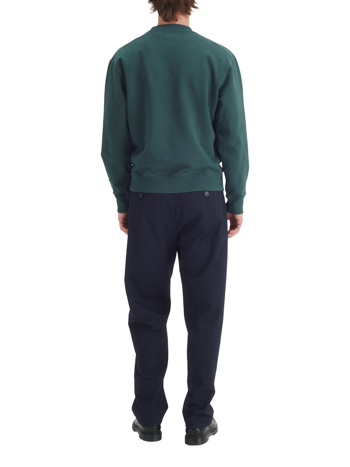 Product image 2 of 7, which shows Maison Standards Harlem Cotton Crew Neck Sweatshirt, British Green, S