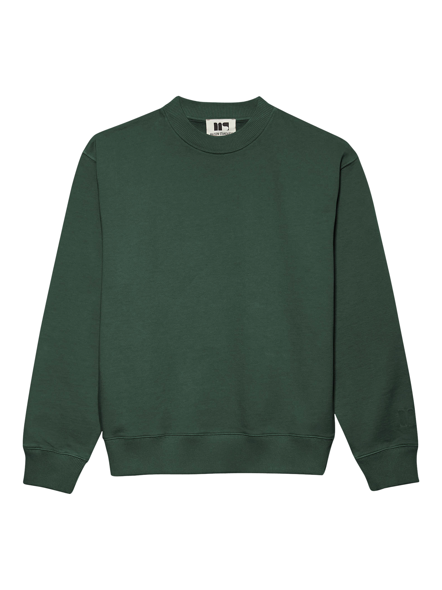 Product image 5 of 7, which shows Maison Standards Harlem Cotton Crew Neck Sweatshirt, British Green, S