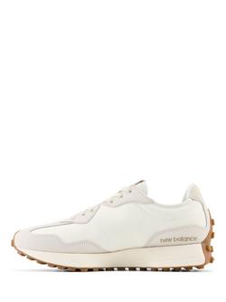 New Balance 327 Lace-Up Trainers, Moonbeam/Driftwood - view 2, Moonbeam/Driftwood