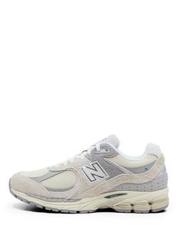 New Balance 2002 Suede Lace-Up Trainers, Linen/Concrete - view 2, Linen/Concrete
