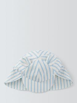 John Lewis Baby Stripe Keppie Cap, Blue, Blue