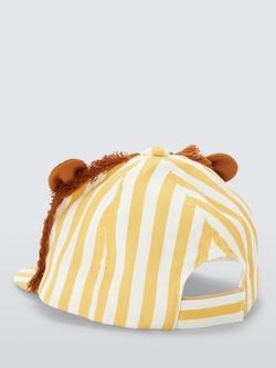 John Lewis Baby Lion Stripe Cap, Yellow - view 2, Yellow