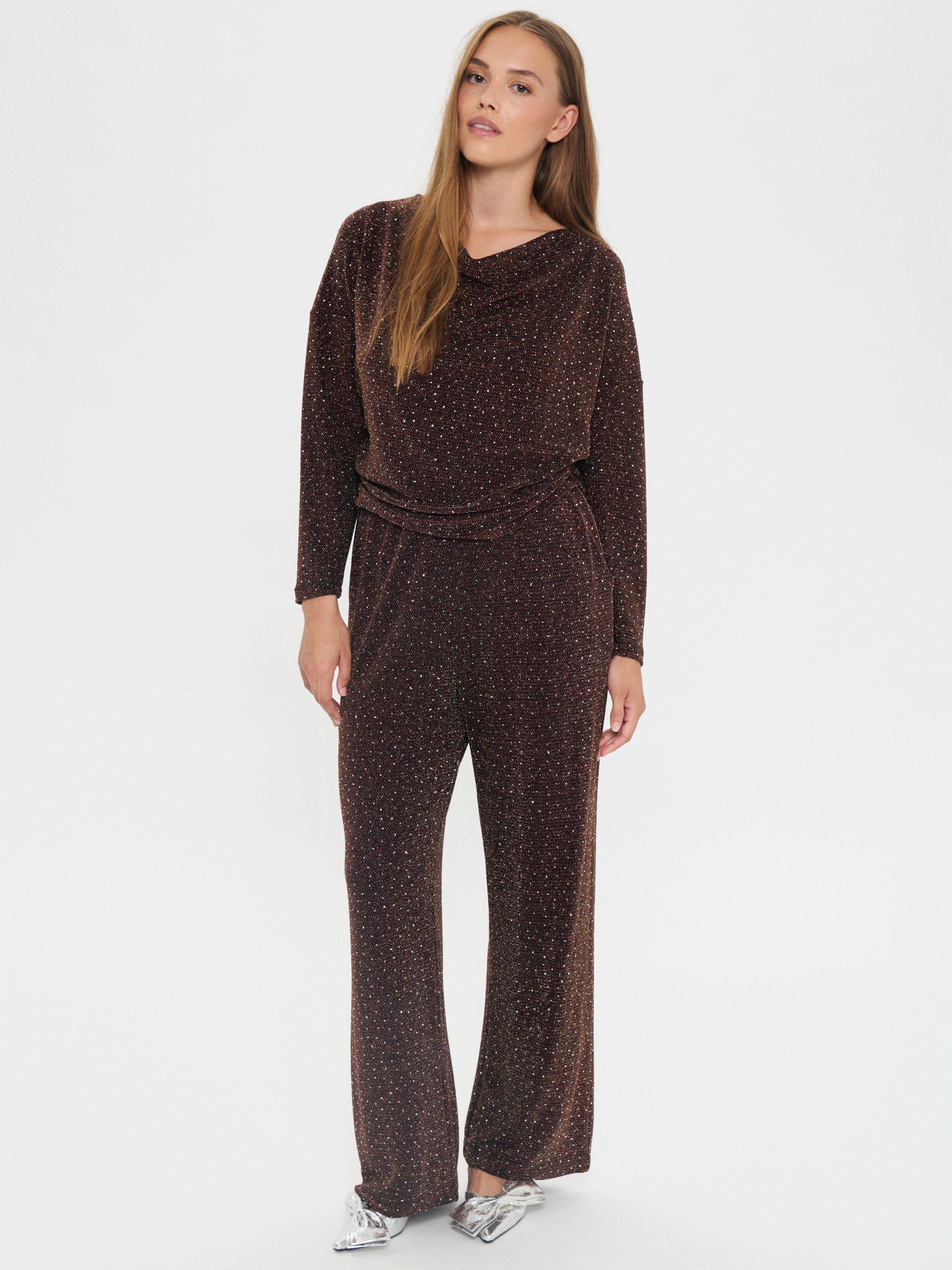 Product image 3 of 6, which shows Saint Tropez Noella Polka Dot Trousers, Fudge, XS