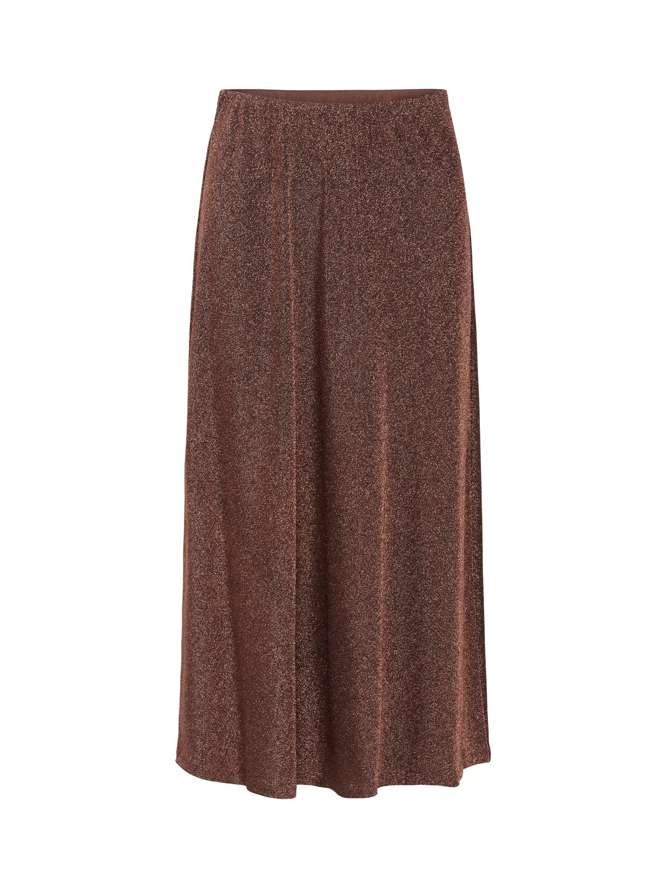 Product image 5 of 6, which shows Saint Tropez Noella Metallic Midi Skirt, Dark Oak, S