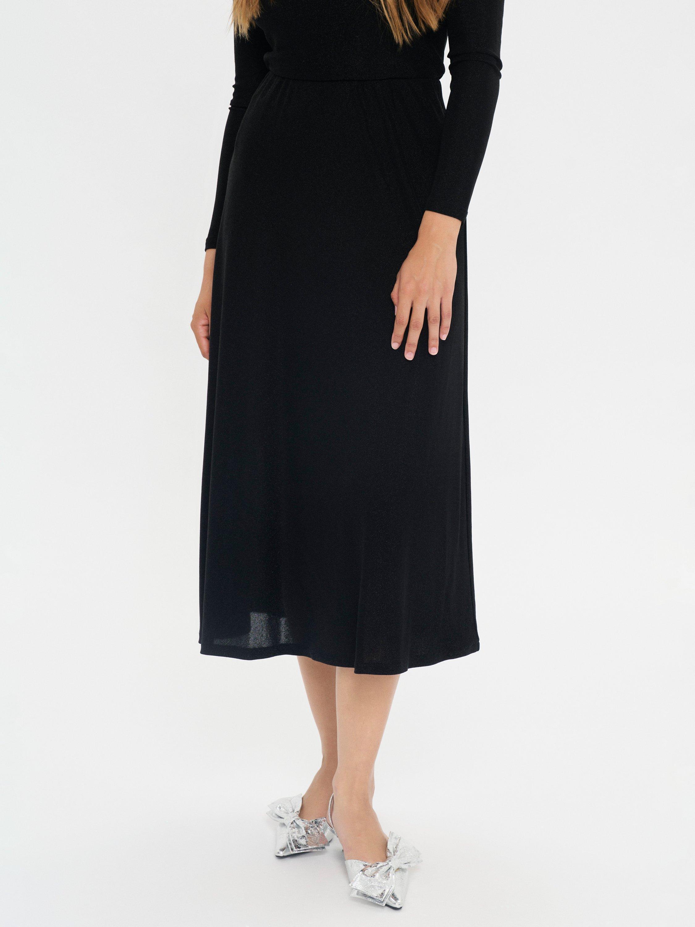 Product image 1 of 6, which shows Saint Tropez Noella Metallic Midi Skirt, Black, XS