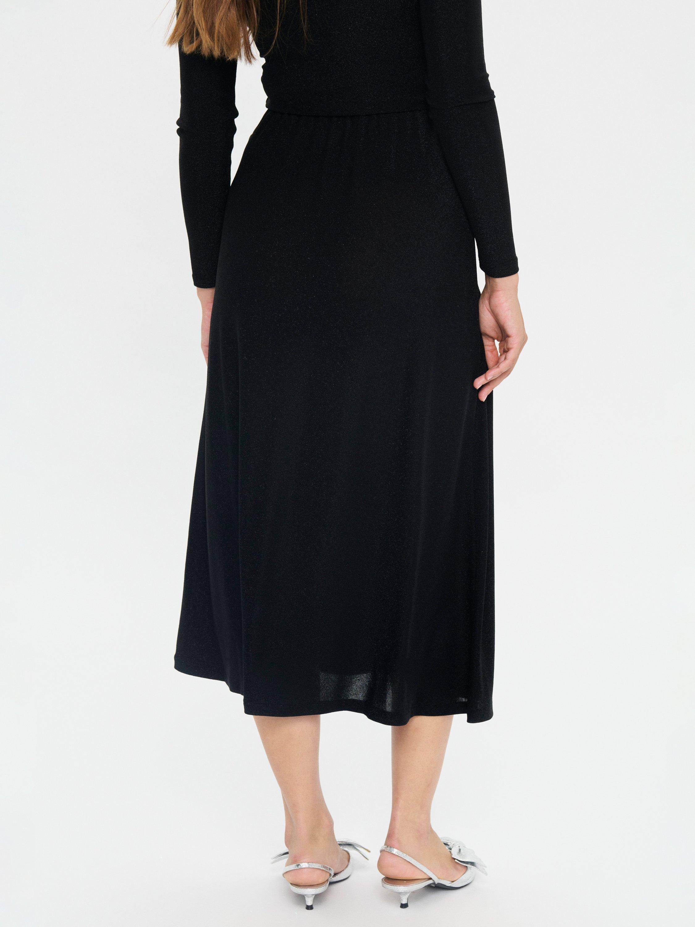 Product image 2 of 6, which shows Saint Tropez Noella Metallic Midi Skirt, Black, XS