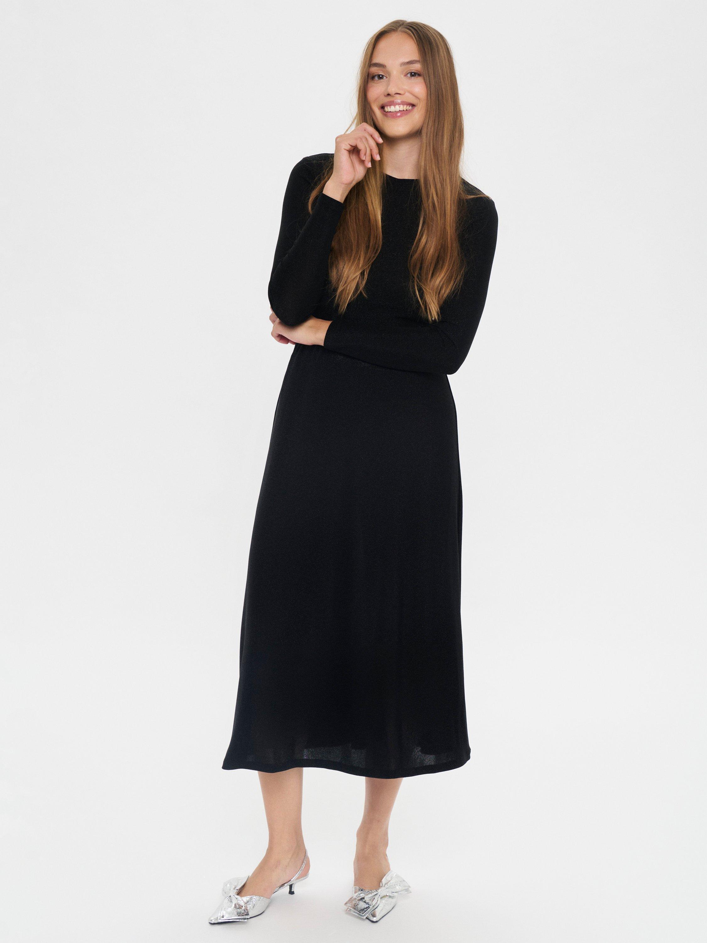 Product image 3 of 6, which shows Saint Tropez Noella Metallic Midi Skirt, Black, XS