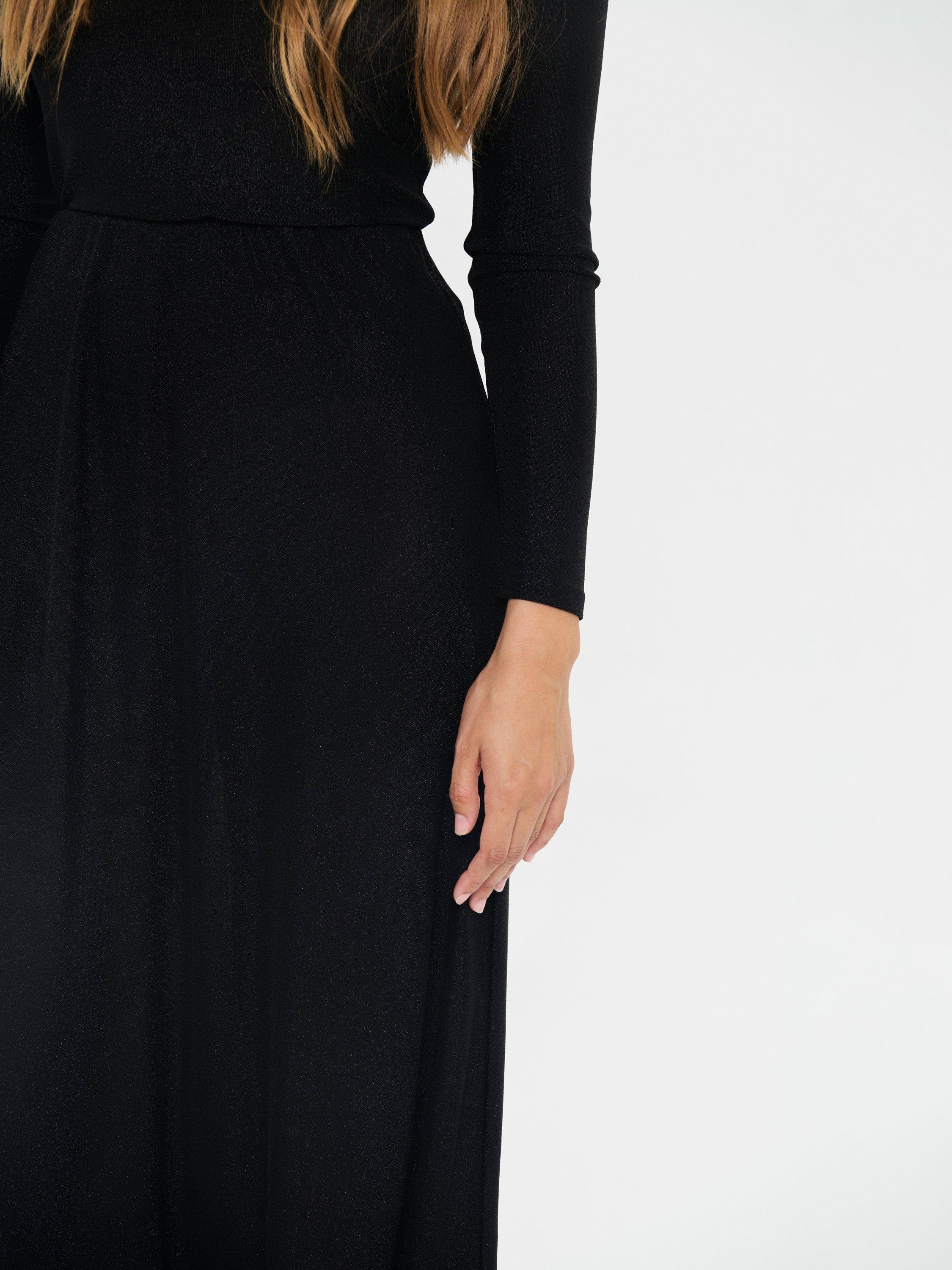 Product image 4 of 6, which shows Saint Tropez Noella Metallic Midi Skirt, Black, XS