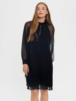 Saint Tropez Nuri Sheer Sleeve Pleat Mini Dress, Black, Black