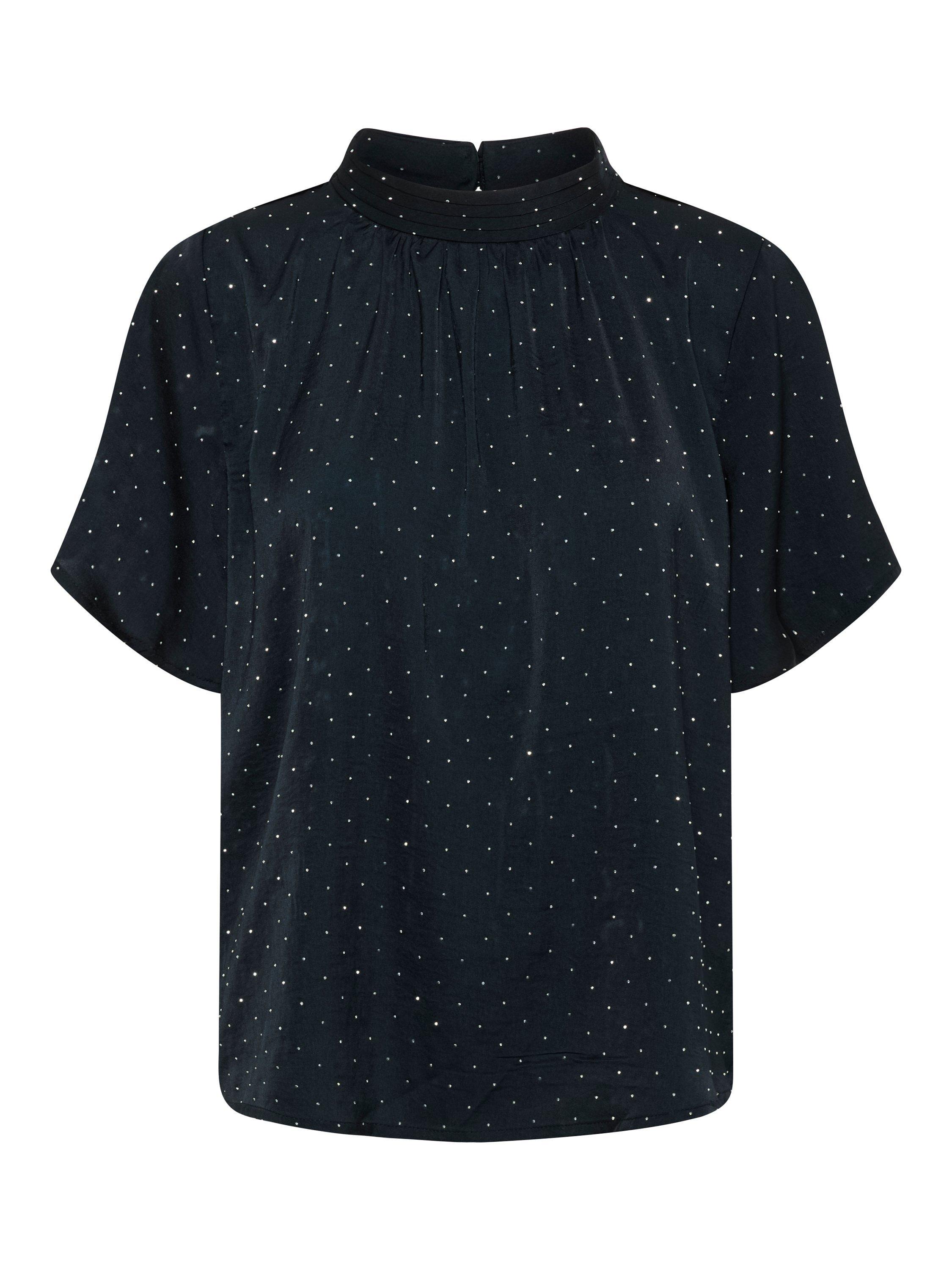 Product image 5 of 6, which shows Saint Tropez Naileen Short Sleeve Polka Dot Blouse, Black, XS