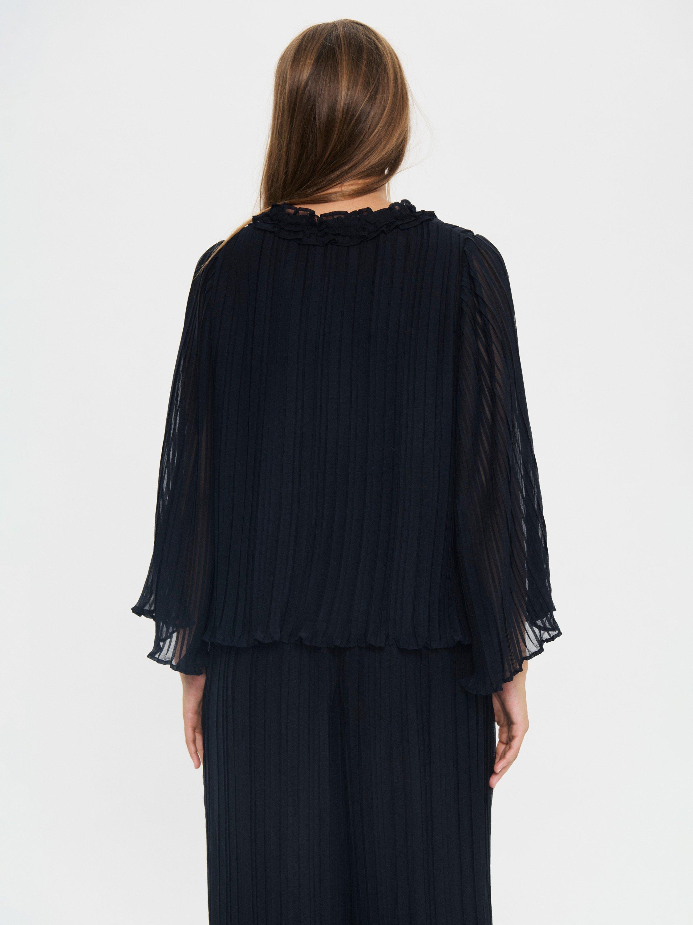 Product image 2 of 6, which shows Saint Tropez Noella V-Neck Blouse, Black, XS