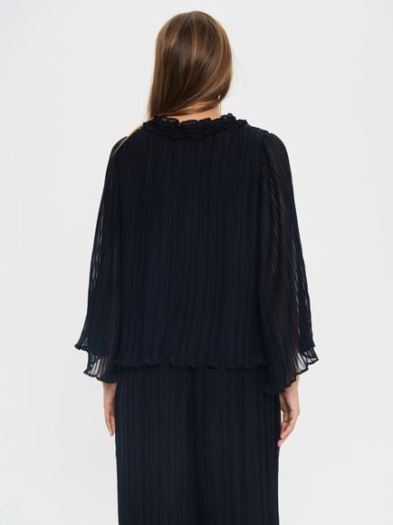 Saint Tropez Noella V-Neck Blouse, Black - view 2, Black