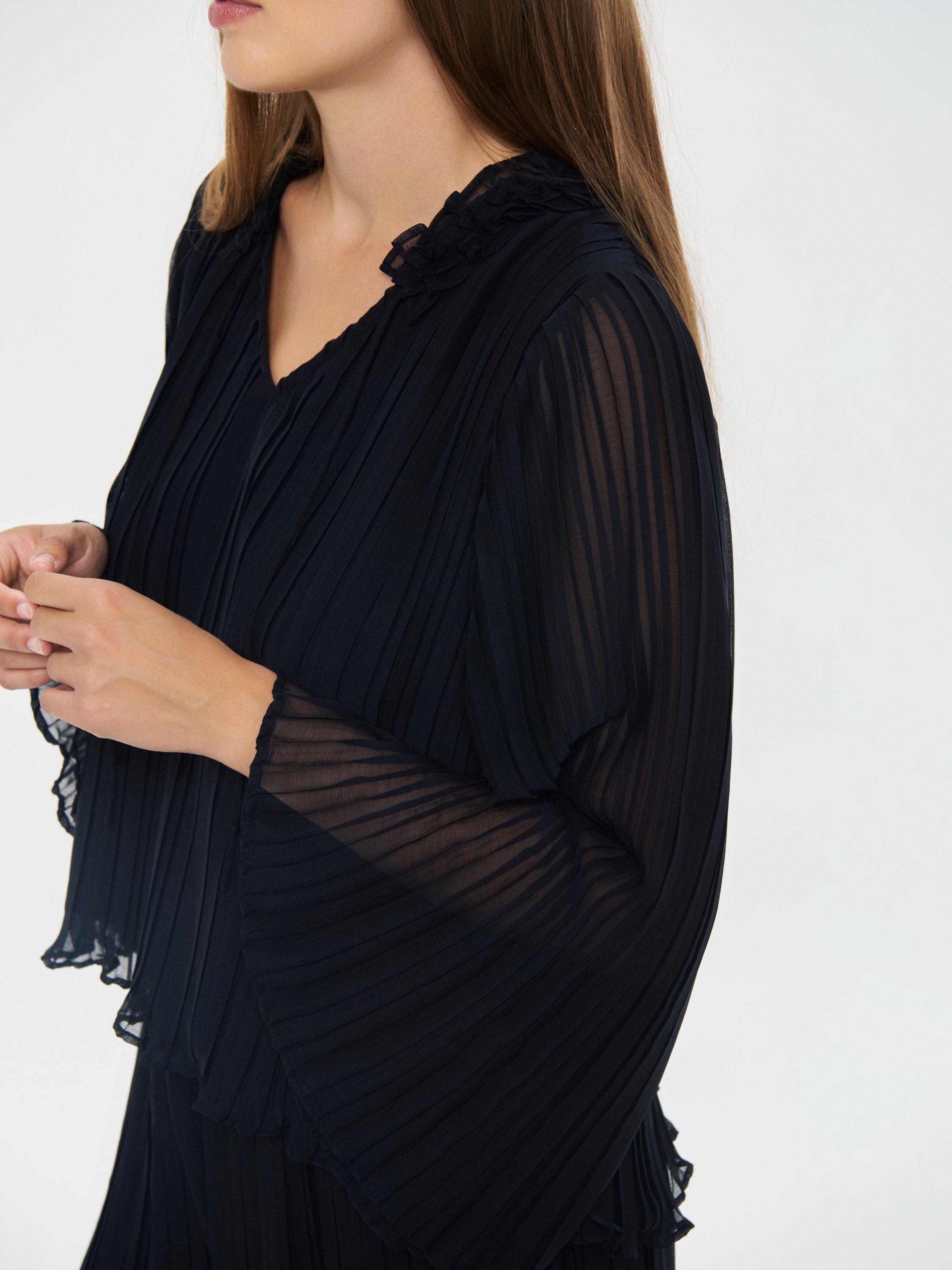 Product image 4 of 6, which shows Saint Tropez Noella V-Neck Blouse, Black, XS
