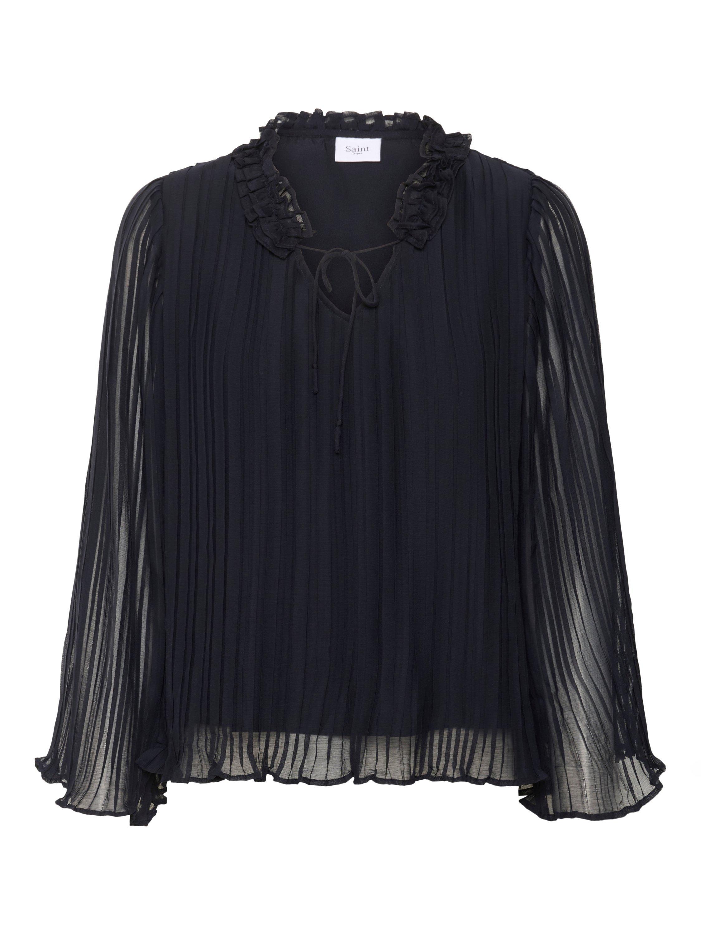 Product image 5 of 6, which shows Saint Tropez Noella V-Neck Blouse, Black, XS