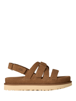 UGG Goldenstar Gleam Suede Strappy Sandals, Chestnut, Chestnut