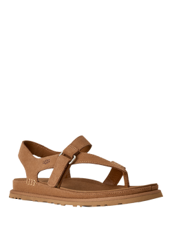 UGG GoldenGaze Suede Toe Post Sandals, Chestnut - view 2, Chestnut