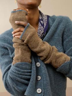 Brora Alpaca Blend Armwarmers - view 2, Toffee