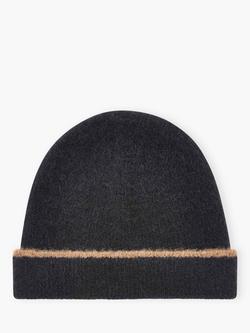 Brora Alpaca Blend Beanie Hat, Ink, Ink