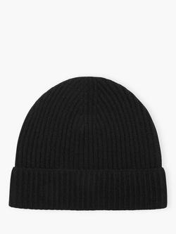Brora Cashmere Rib Hat, Black