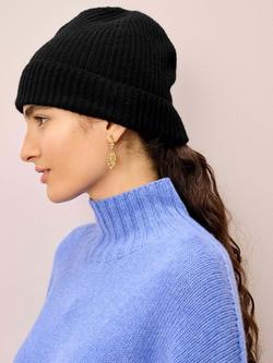 Brora Cashmere Rib Hat - view 2, Black