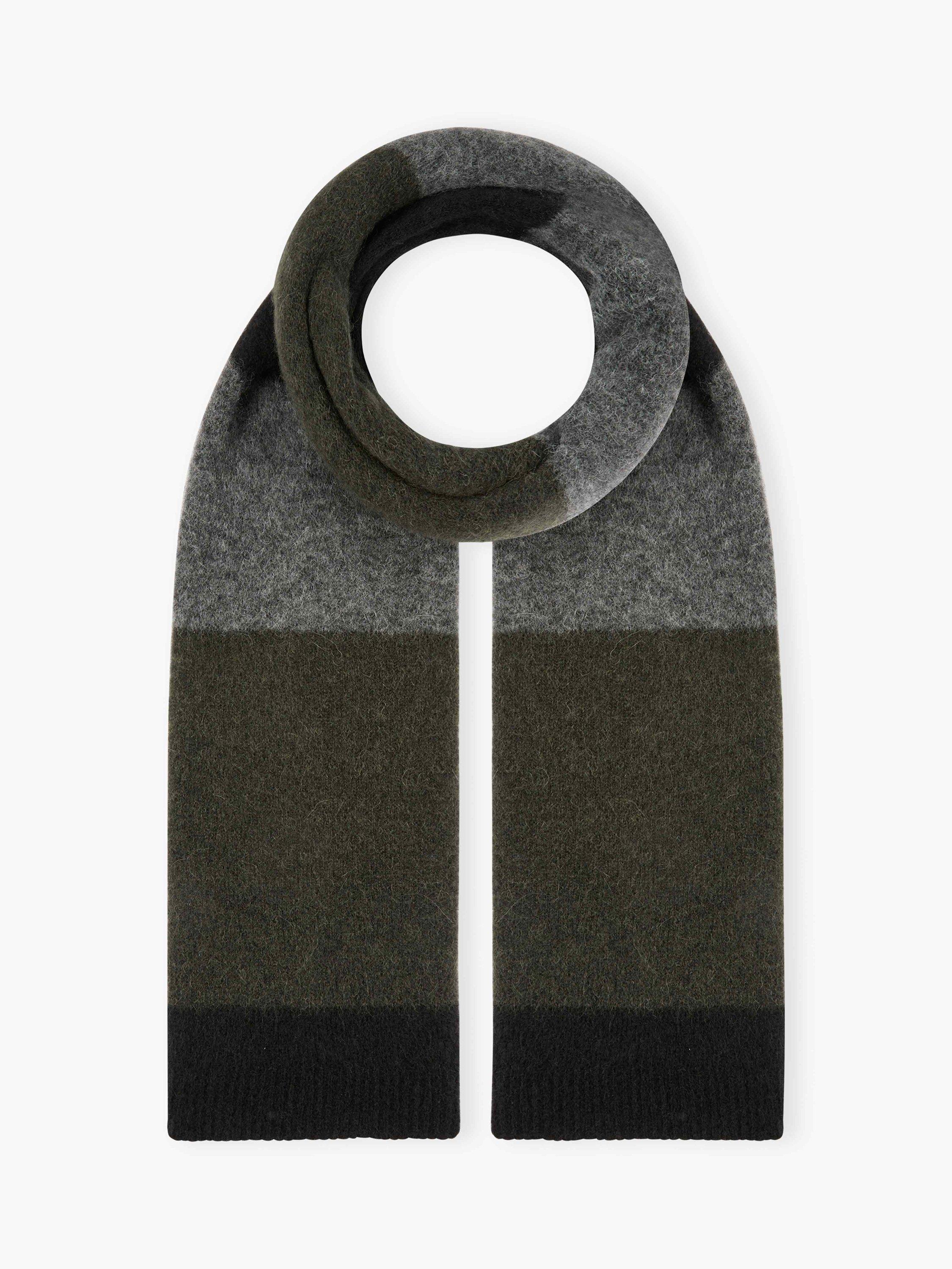 Product image 1 of 2, which shows Brora Colour Block Alpaca Blend Scarf, Black/Multi
