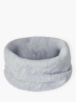 Brora Cashmere Cable Snood, Pearl, Pearl