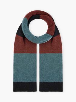 Brora Alpaca Blend Colour Block Scarf, Ink, Ink