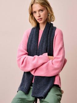 Brora Cashmere Knitted Scarf - view 2, Steel