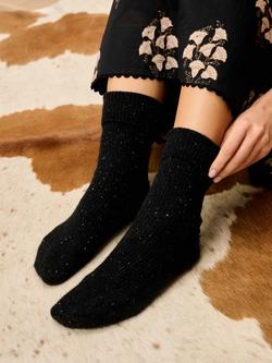 Brora Cashmere Donegal Socks, Charcoal - view 2, Charcoal