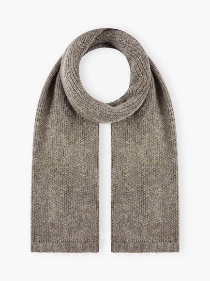 Brora Cashmere Knitted Scarf, Mushroom