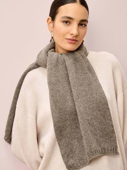 Brora Cashmere Knitted Scarf - view 2, Mushroom