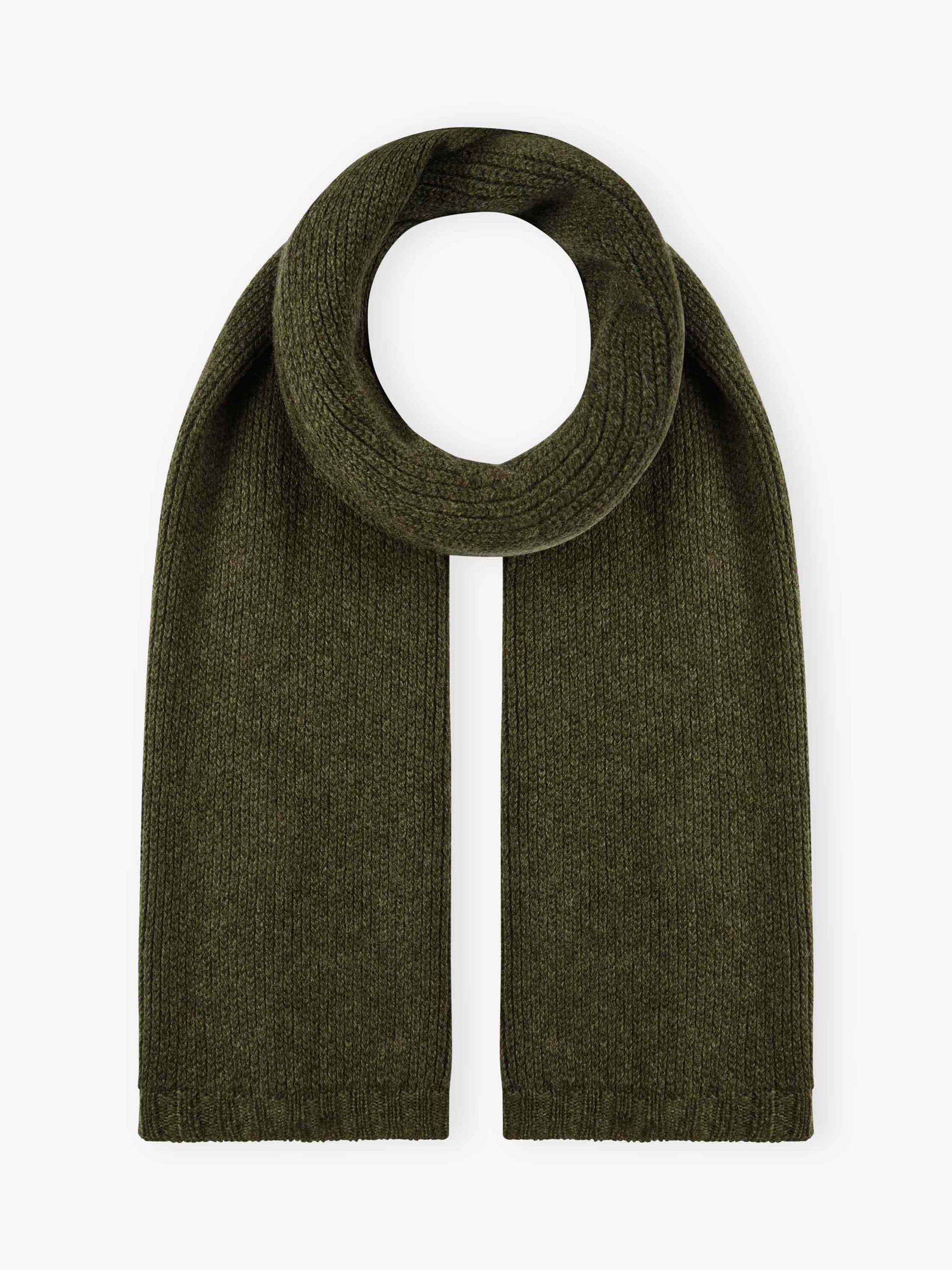 Product image 1 of 2, which shows Brora Cashmere Knitted Scarf, Sorrel, One Size