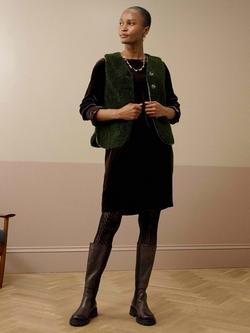 Brora Round Neck Silk Velvet Knee Length Tunic Dress - view 2, Fudge