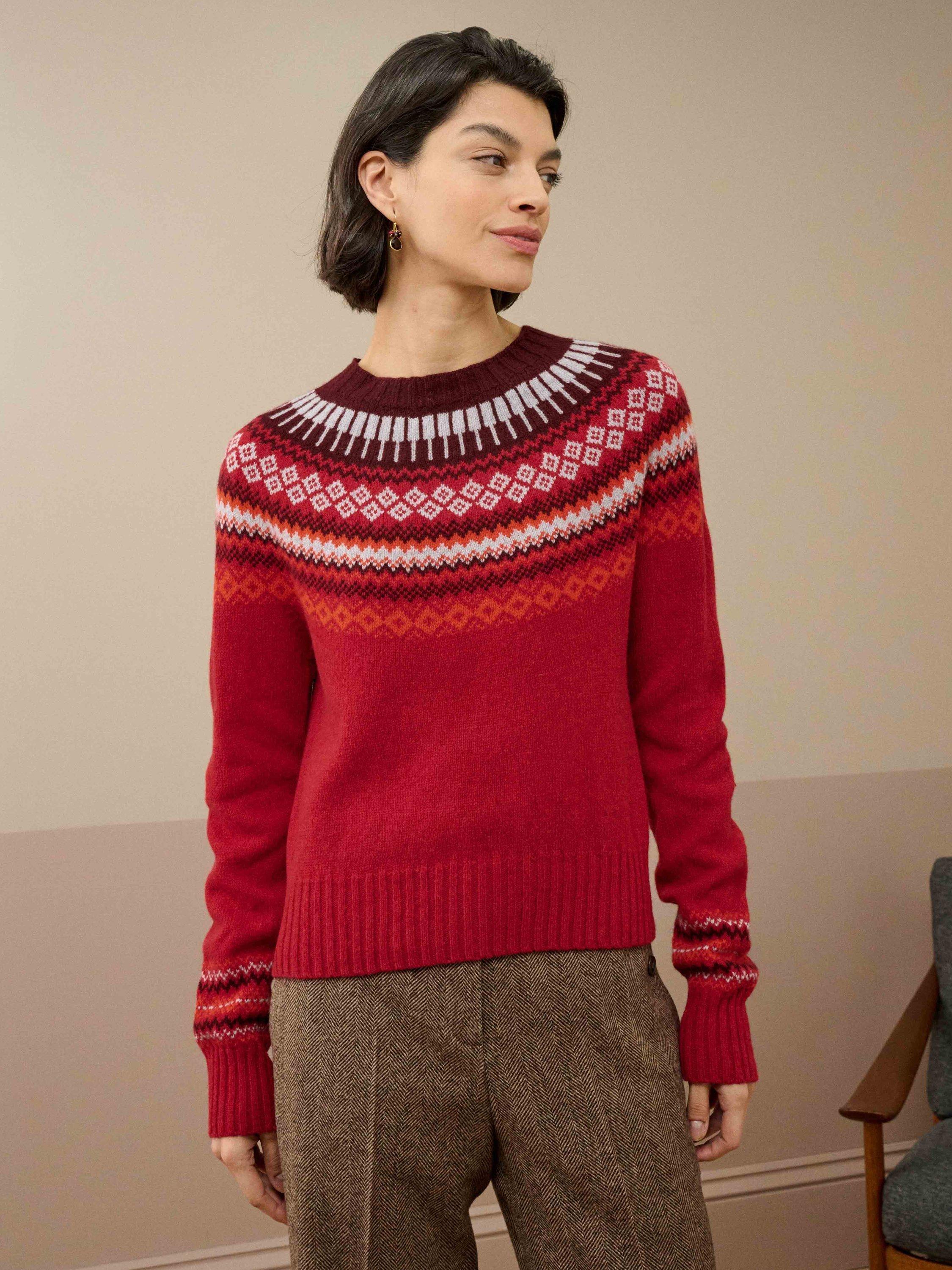 Brora Supersoft Lambswool Fair Isle Yoke Jumper
