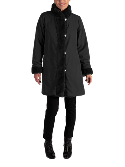 chesca Reverseible Faux Fur Coat, Black