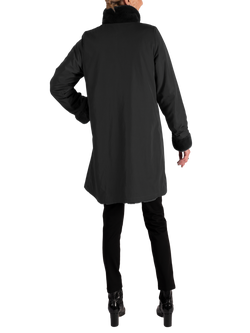 chesca Reverseible Faux Fur Coat - view 2, Black