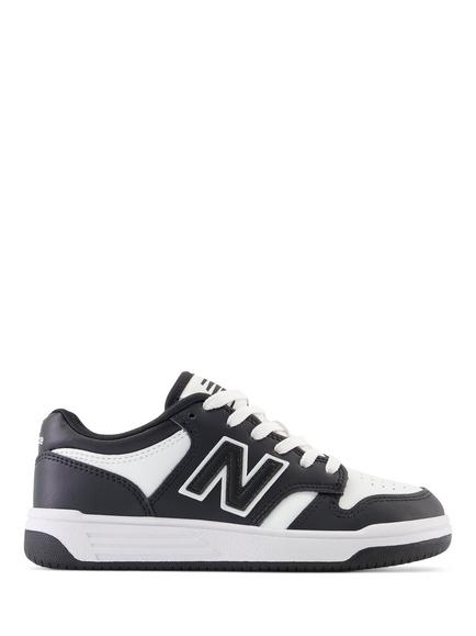 New Balance Kids' 480 Lace Up Trainers, Black/White, Black/White