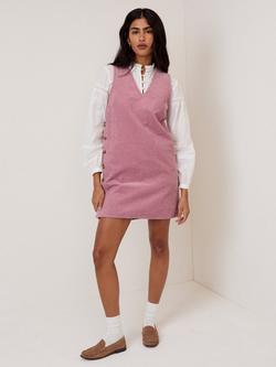 Nobody's Child Austin Sleeveless Corduroy Pinafore Mini Dress, Pink, Pink