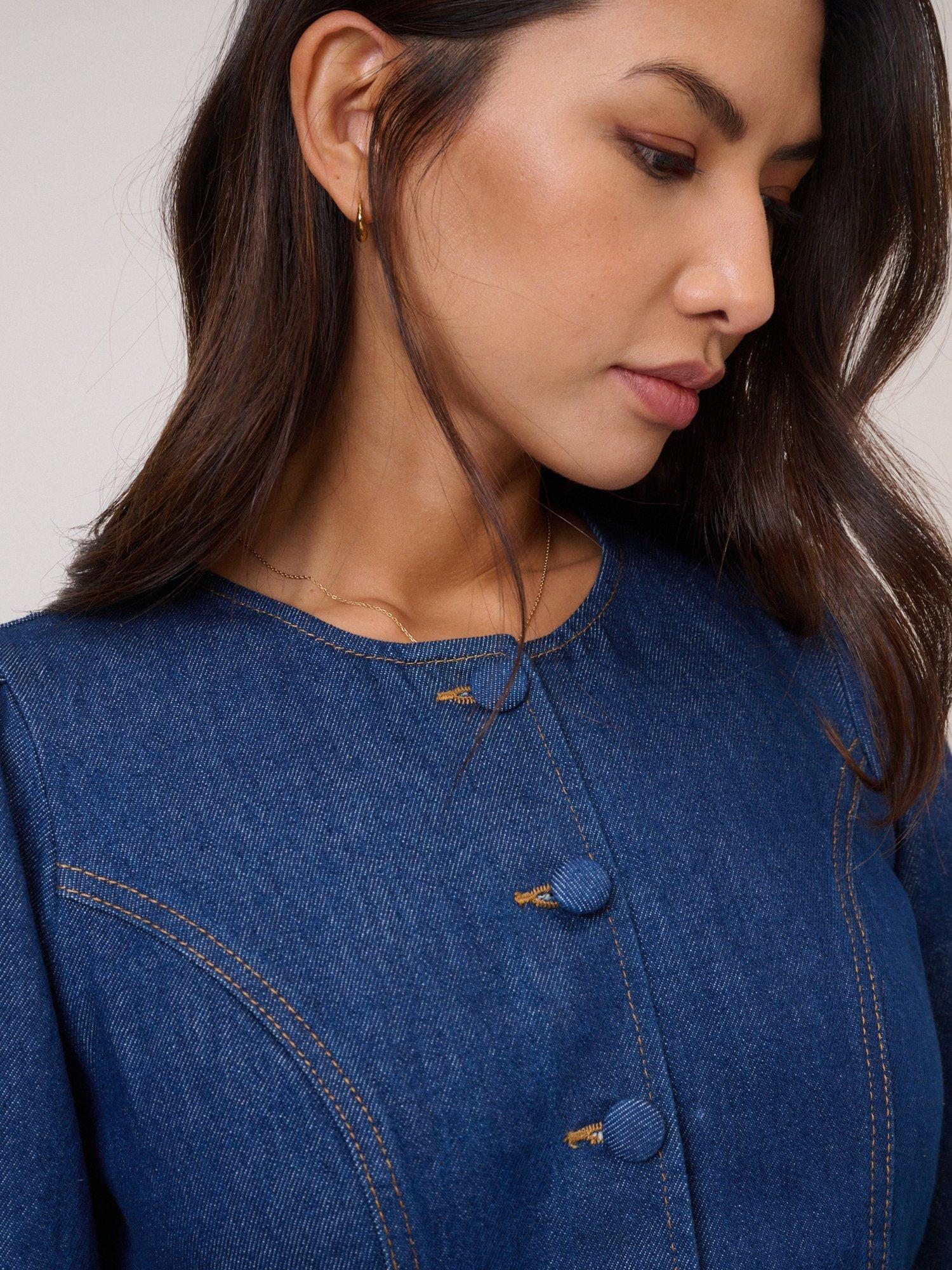 Product image 3 of 5, which shows Nobody's Child Denim Shift Mini Dress, Blue, 6