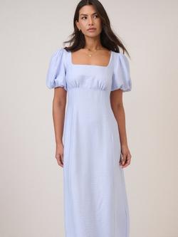 Nobody's Child Pax Square Neck Midaxi Dress, Blue - view 2, Blue