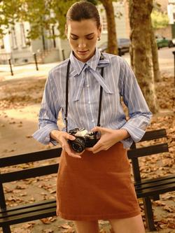 Nobody's Child Hepburn Cotton Stripe Shirt, Blue/White, Blue/White