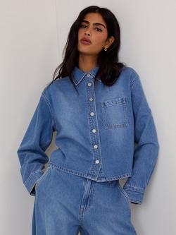 Nobody's Child Holywell Boxy Denim Shirt, Blue - view 2, Blue